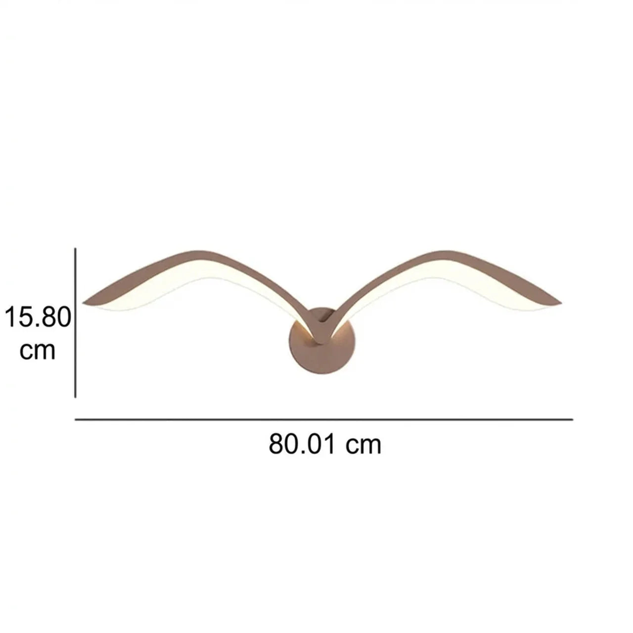 Lampada da parete LED minimalista a forma di ali, marrone o bianca