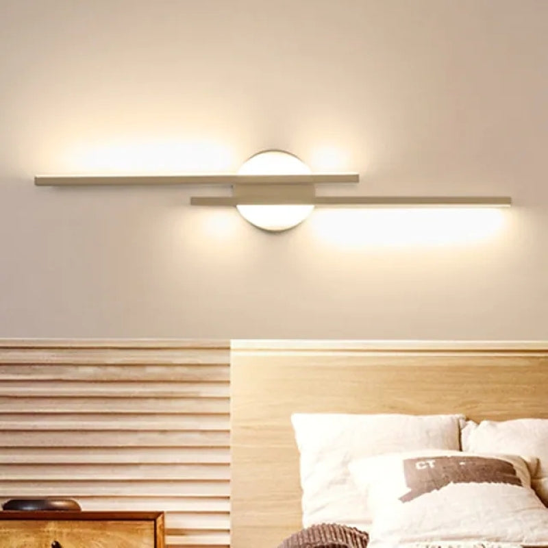 Lampada da parete LED moderna con disco e asta lineare, applique minimalista in metallo