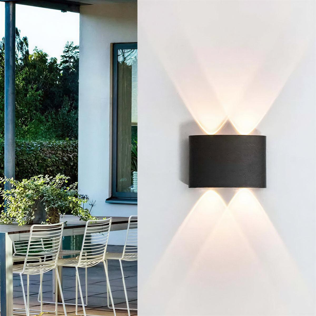 Lampada da parete per esterni moderna con design curvo a LED