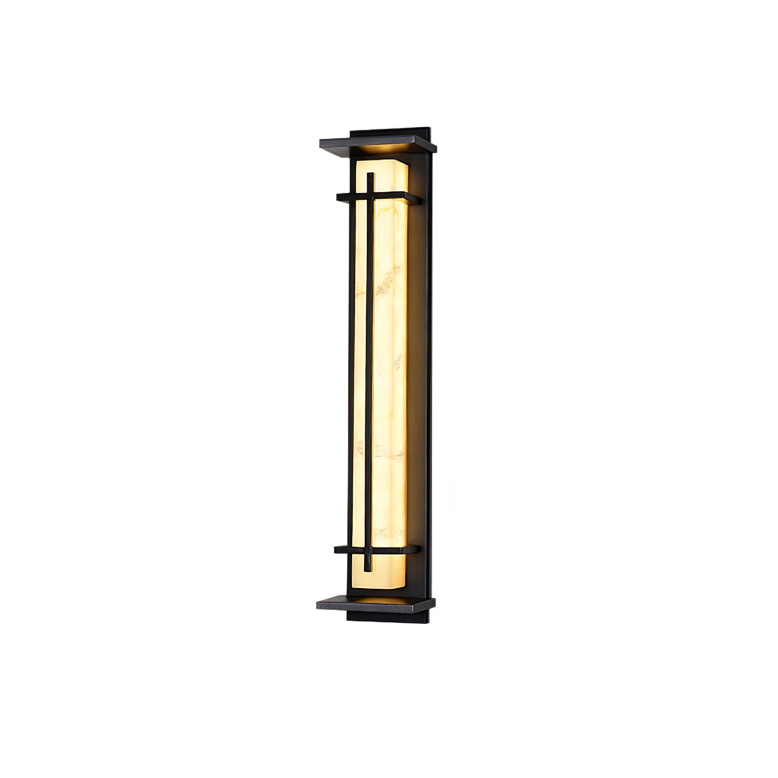 Lampada da parete per esterni rettangolare in acciaio inox con diffusore effetto alabastro, LED integrato IP65