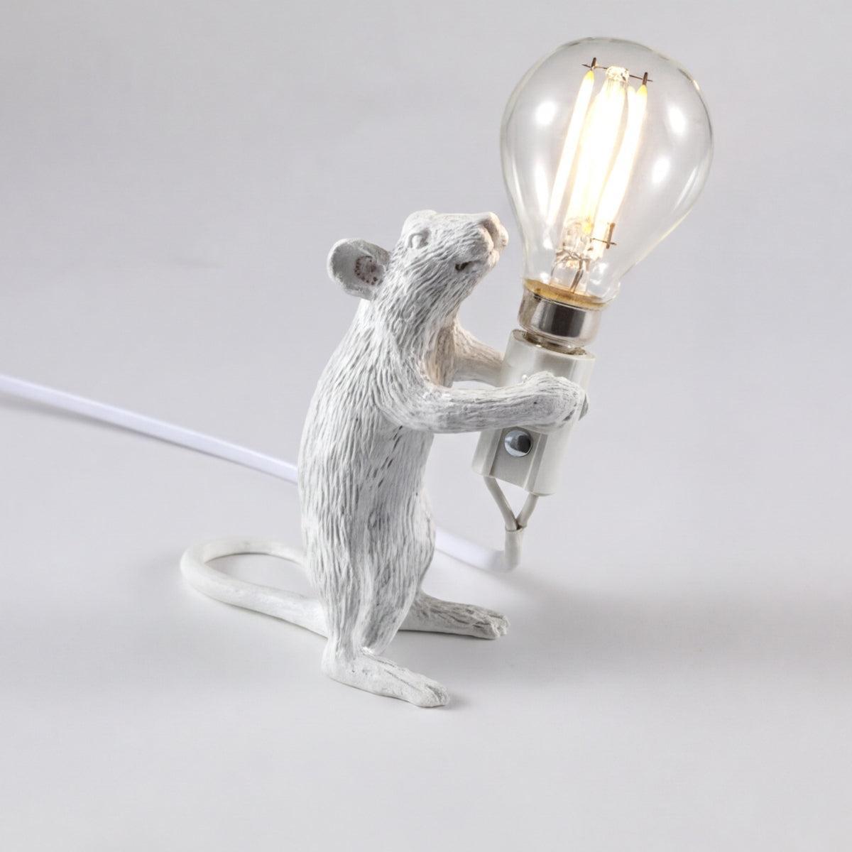 Lampada da tavolo decorativa a forma di topo