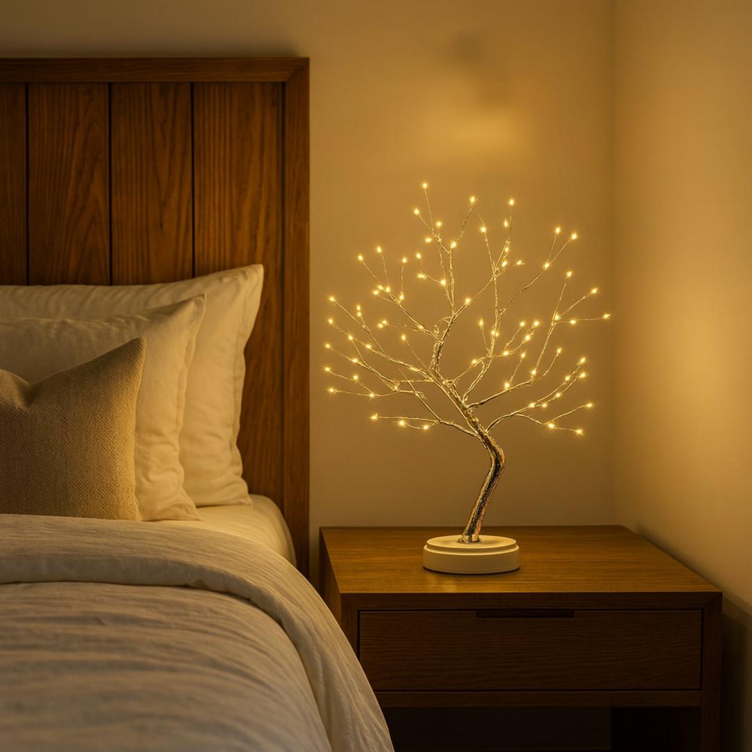 Lampada da tavolo LED a forma di albero con rami regolabili