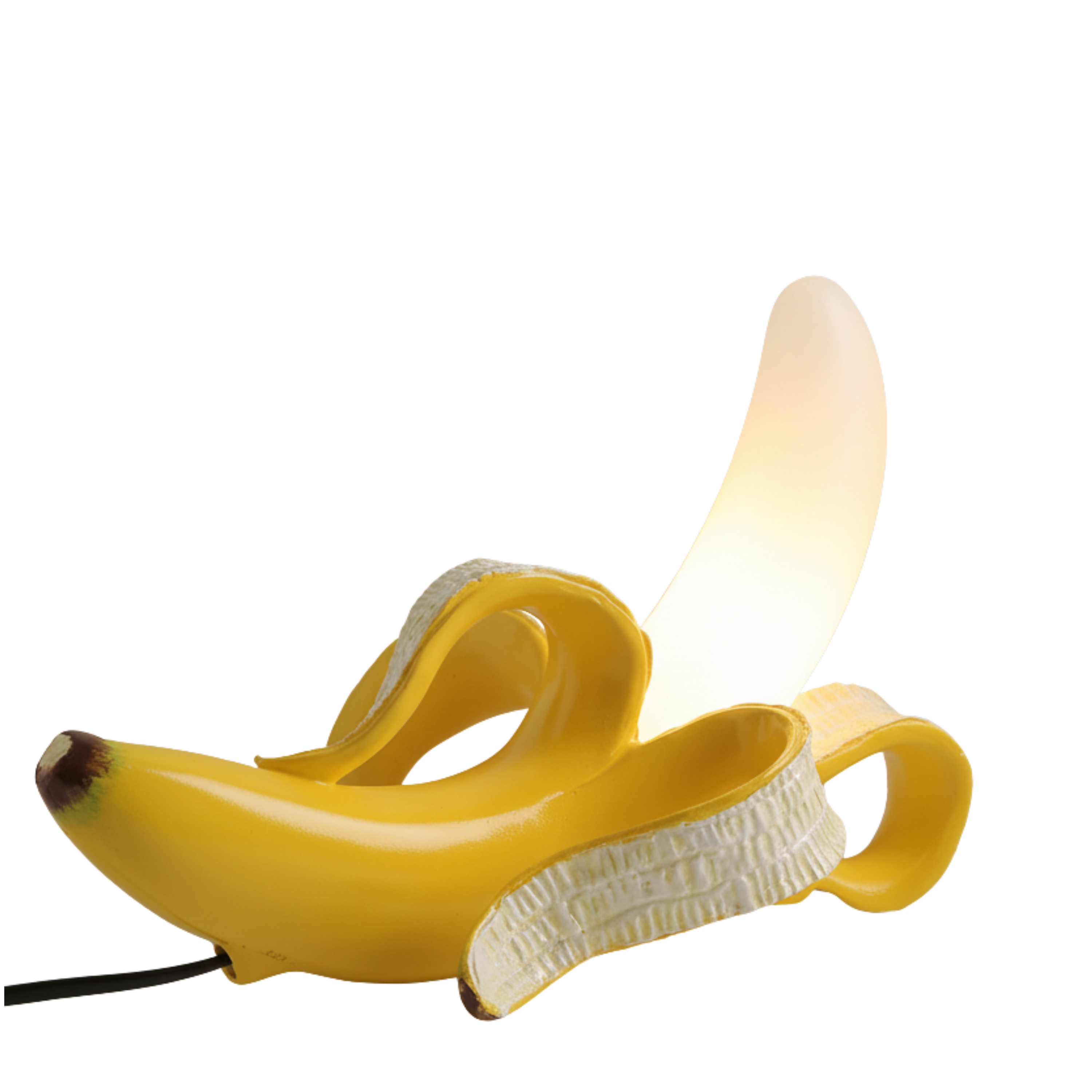 Lampada da tavolo LED a forma di banana effetto ottone, stile art deco