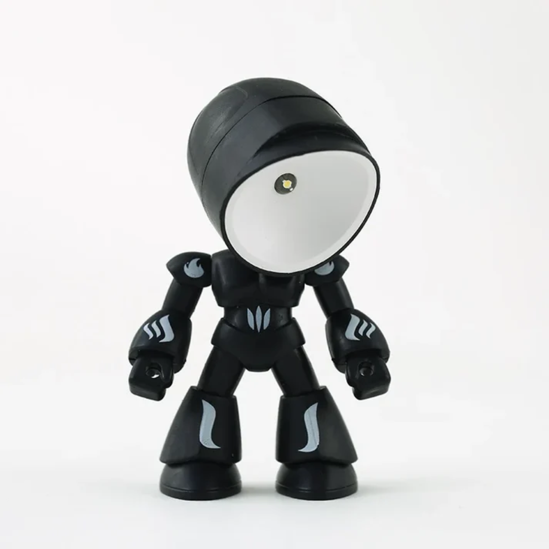 Lampada da tavolo LED a forma di robot, senza fili a batteria