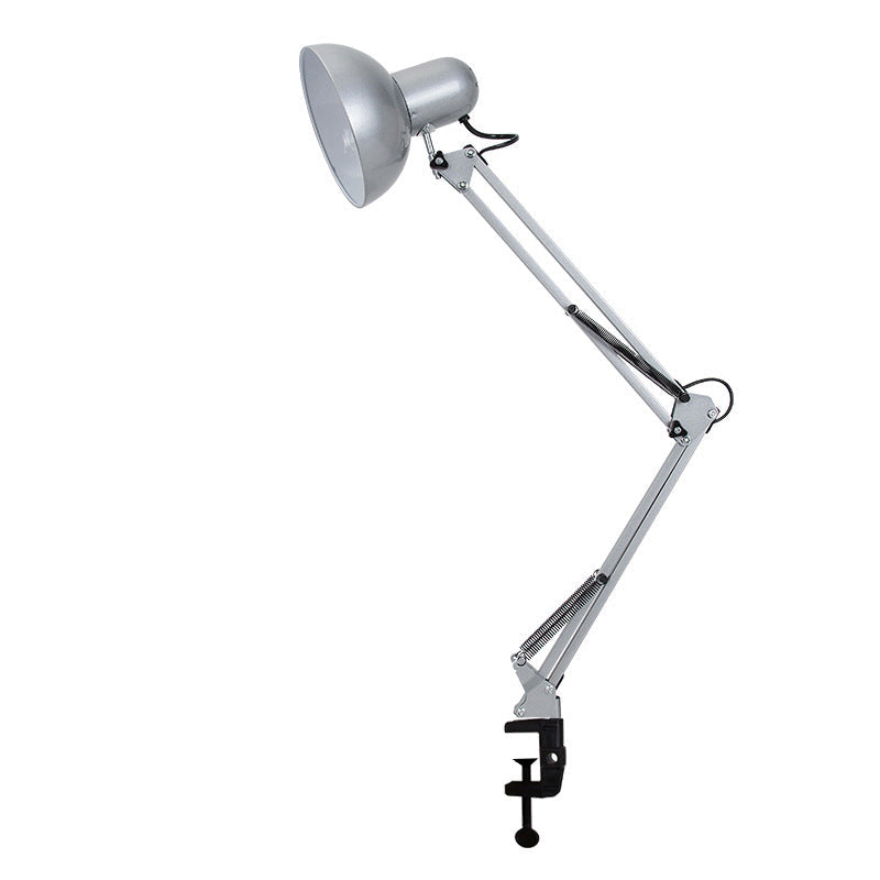 Lampada da tavolo LED moderna in metallo con braccio regolabile e morsetto