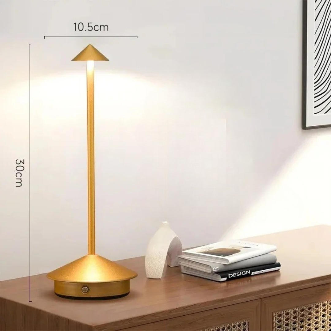 Lampada da tavolo LED ricaricabile senza fili in alluminio con controllo touch