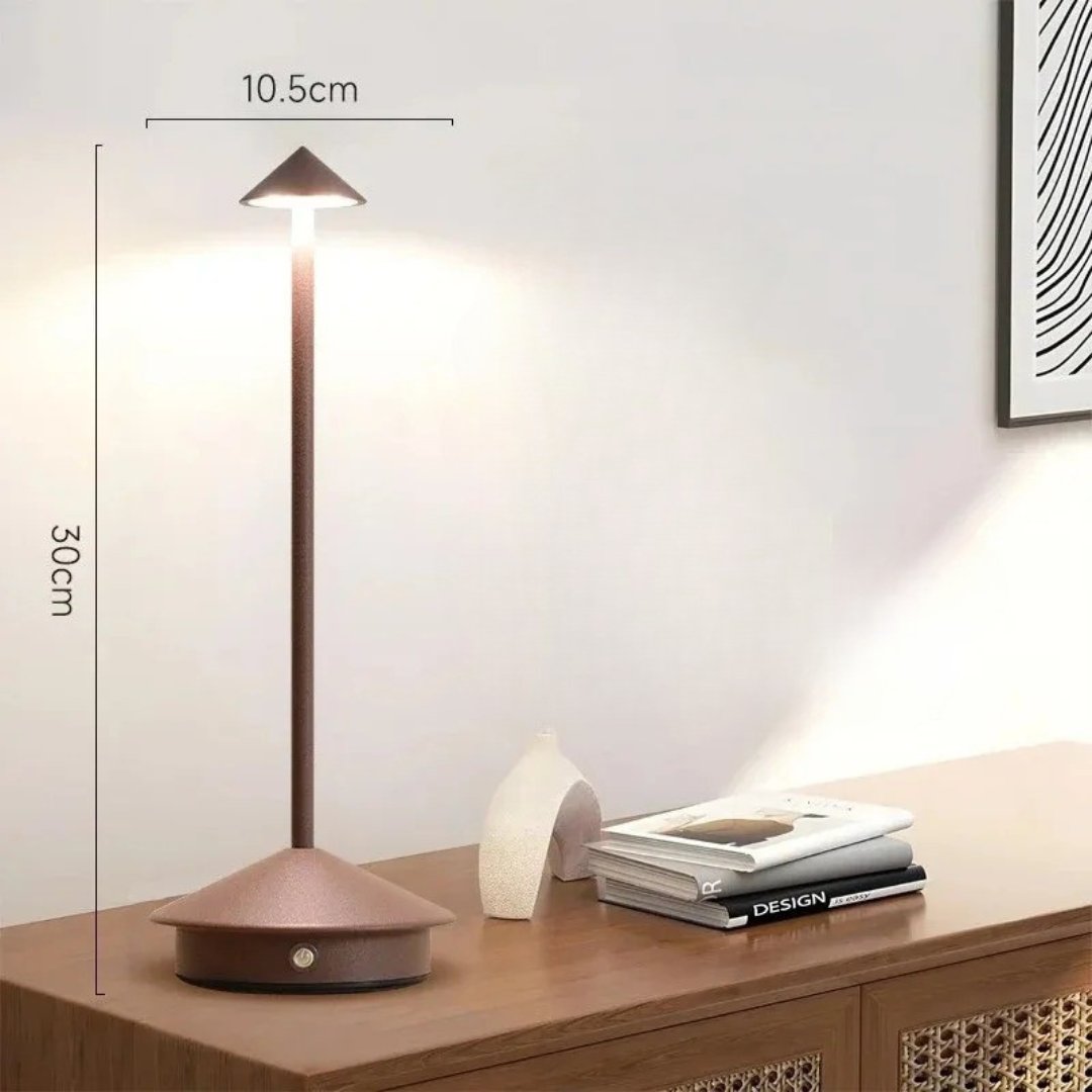 Lampada da tavolo LED ricaricabile senza fili in alluminio con controllo touch