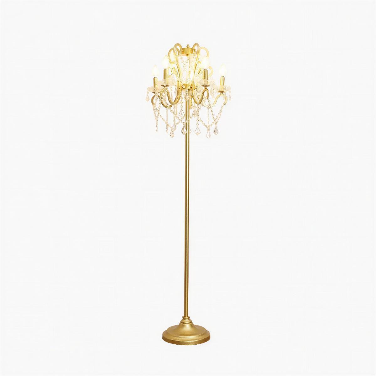 Lampada da terra in cristallo per soggiorno con design a piantana