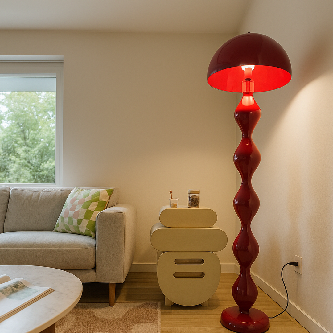 Lampada da terra slim moderna in metallo stile scandinavo
