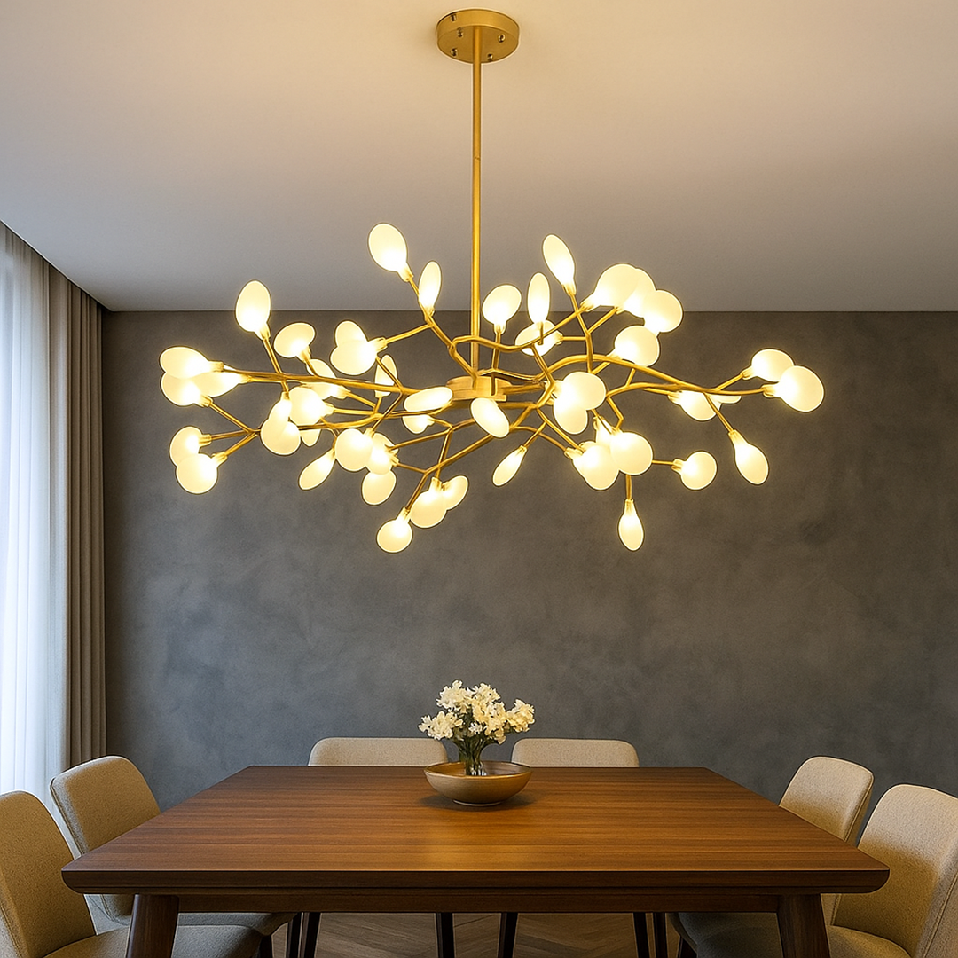 Lampadario a rami in acrilico con LED per soggiorno