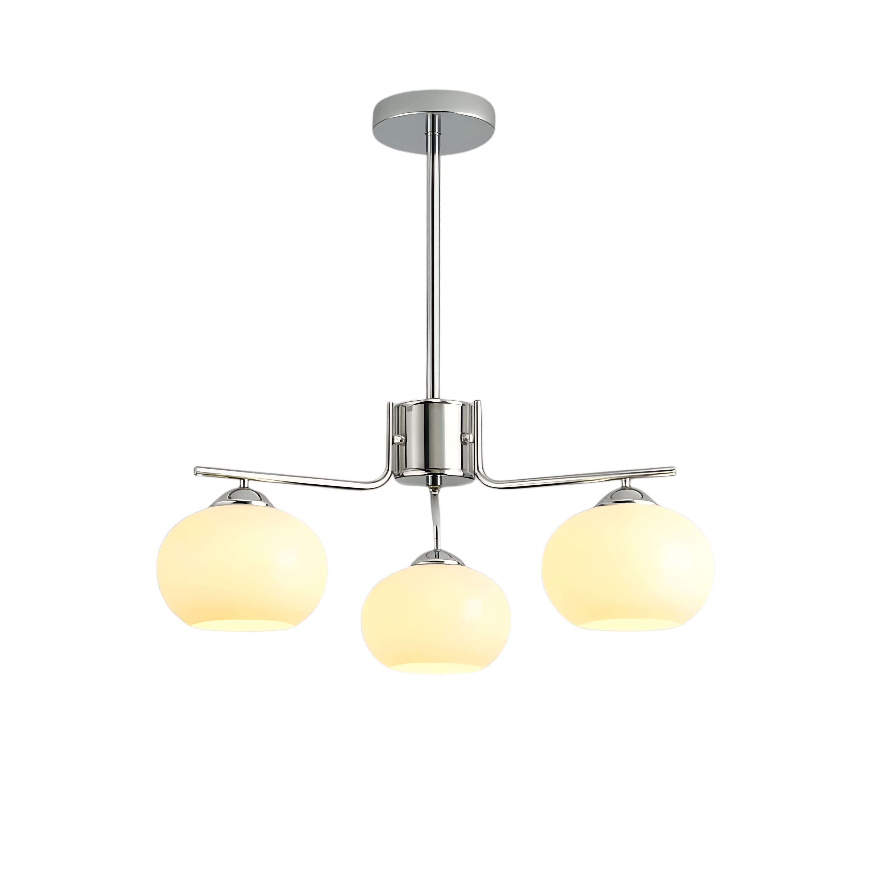 Lampadario a soffitto Bauhaus a più bracci in vetro opaco