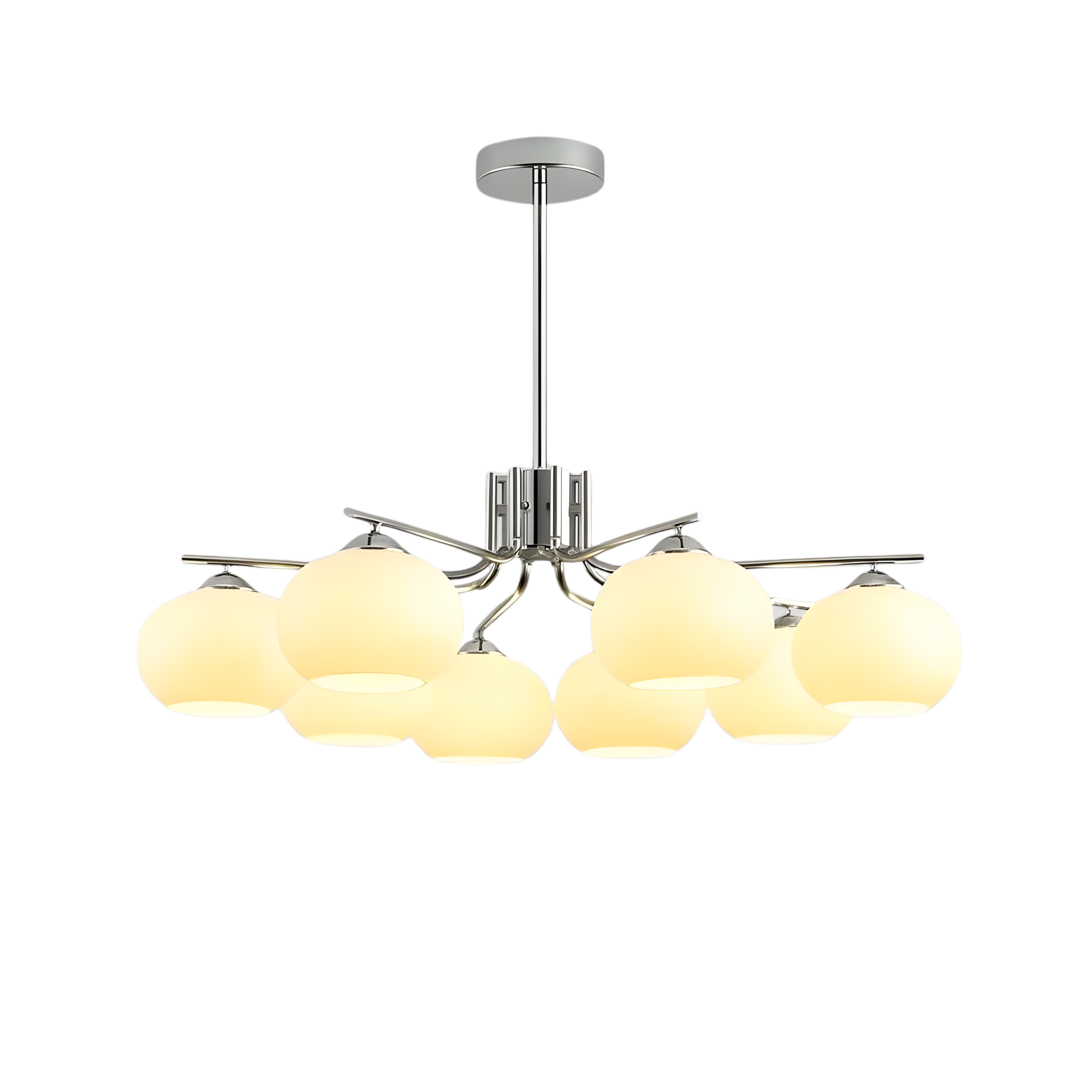 Lampadario a soffitto Bauhaus a più bracci in vetro opaco