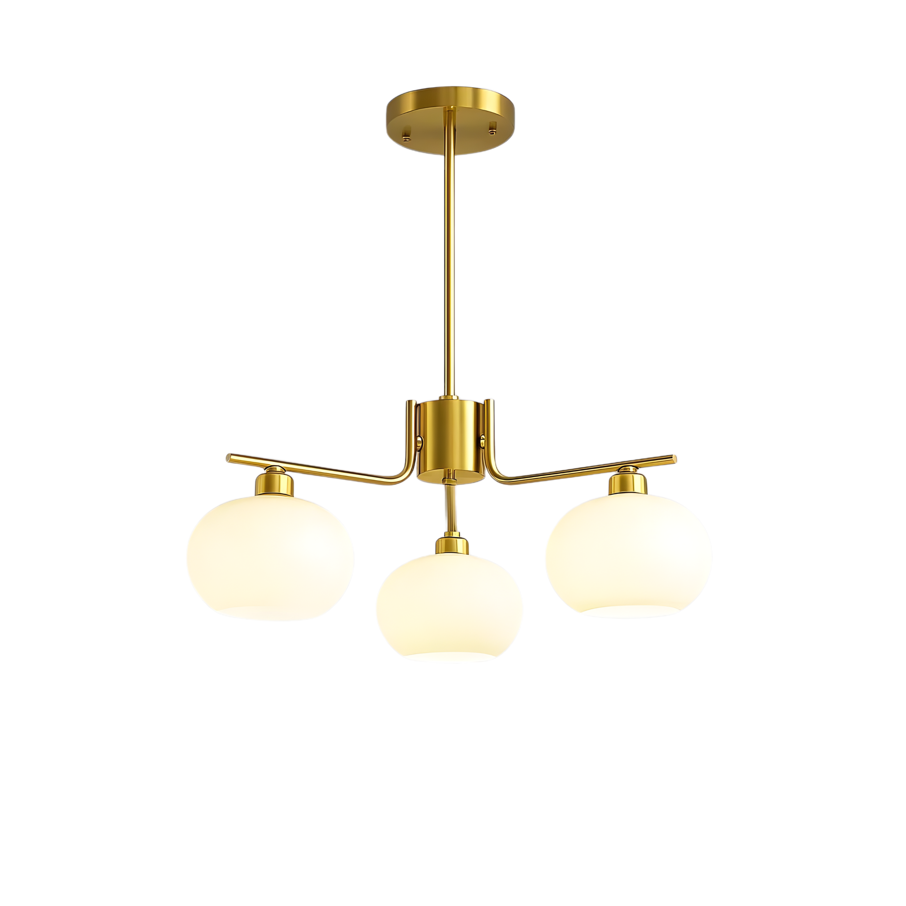 Lampadario a soffitto Bauhaus a più bracci in vetro opaco