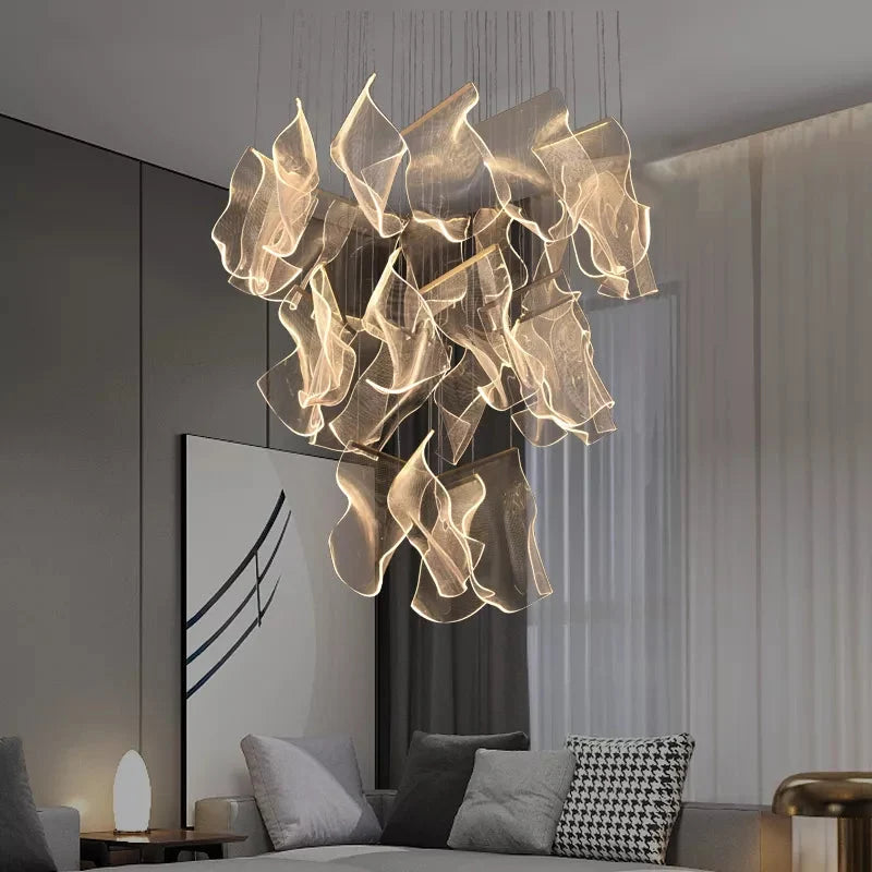Lampadario a sospensione Jonas in stile postmoderno per scale