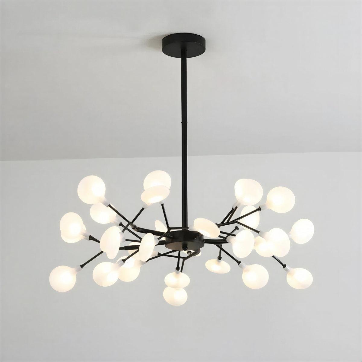 Lampadario da soffitto nero a lucciole con lampadine G4