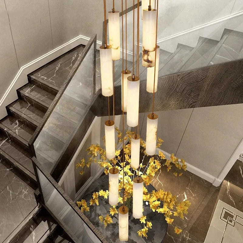Lampadario Darlen moderno per scale in marmo con telecomando