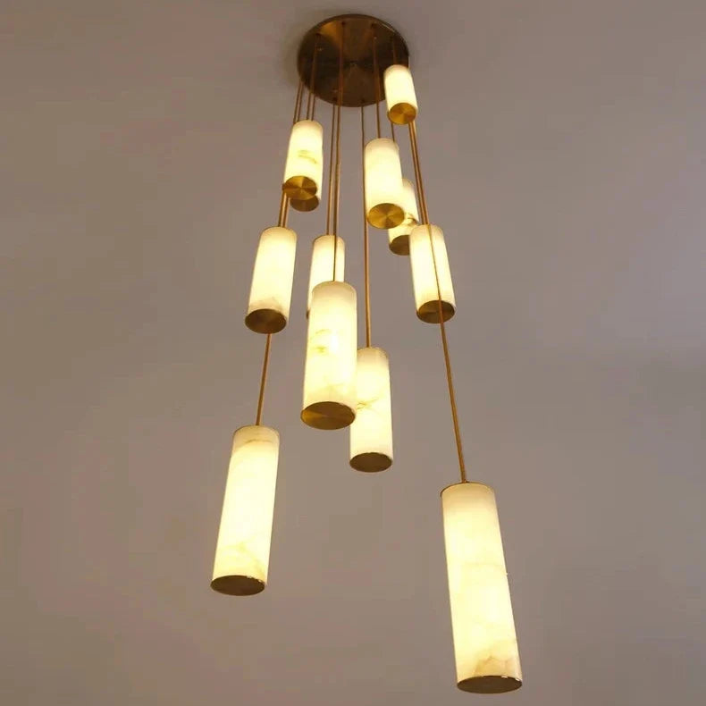Lampadario Darlen moderno per scale in marmo con telecomando