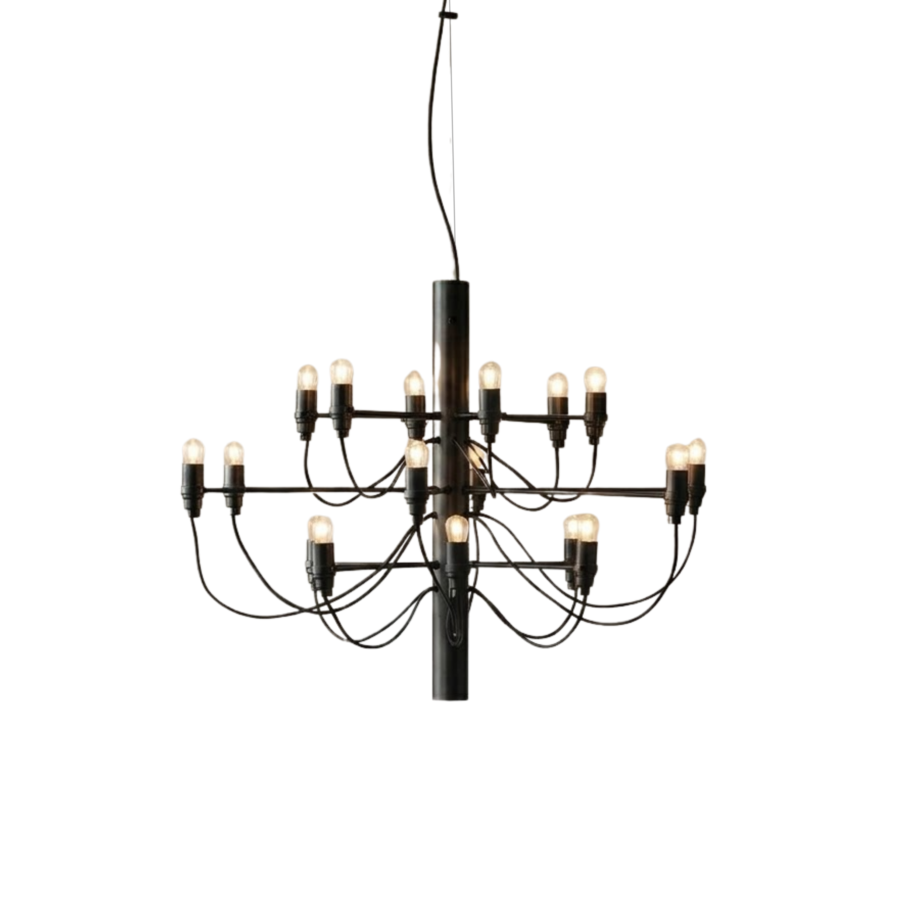 Lampadario LED a candelabro a due livelli mid century