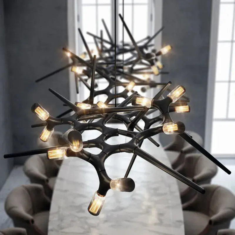 Lampadario moderno a rami per sala da pranzo, illuminazione di tendenza