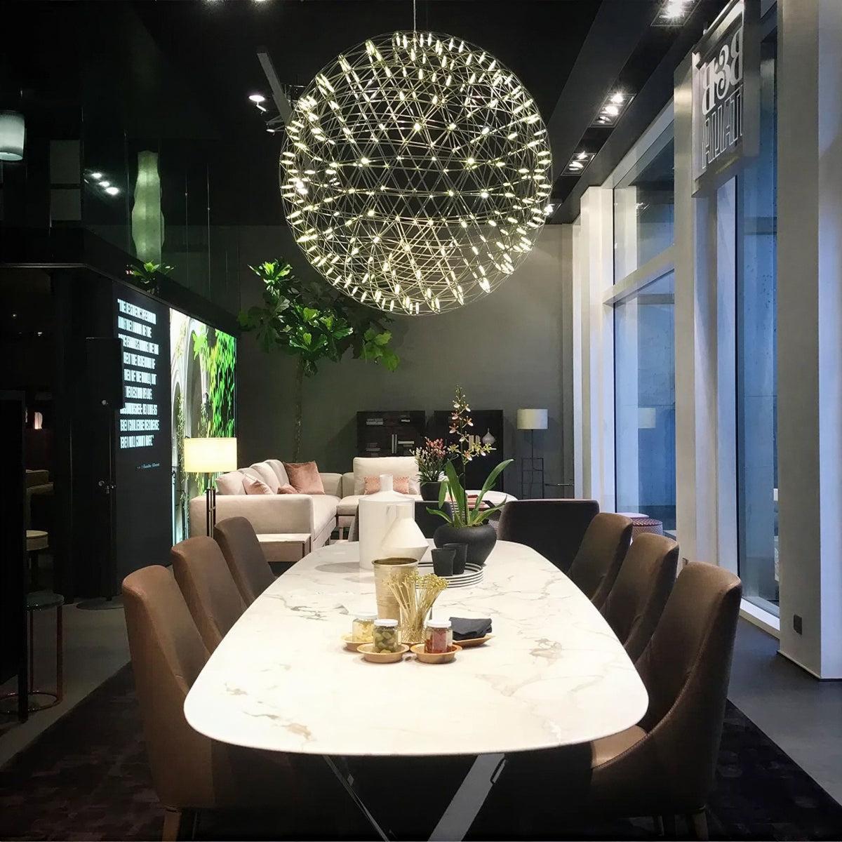 Lampadario moderno a sfera in stile globo per sala da pranzo