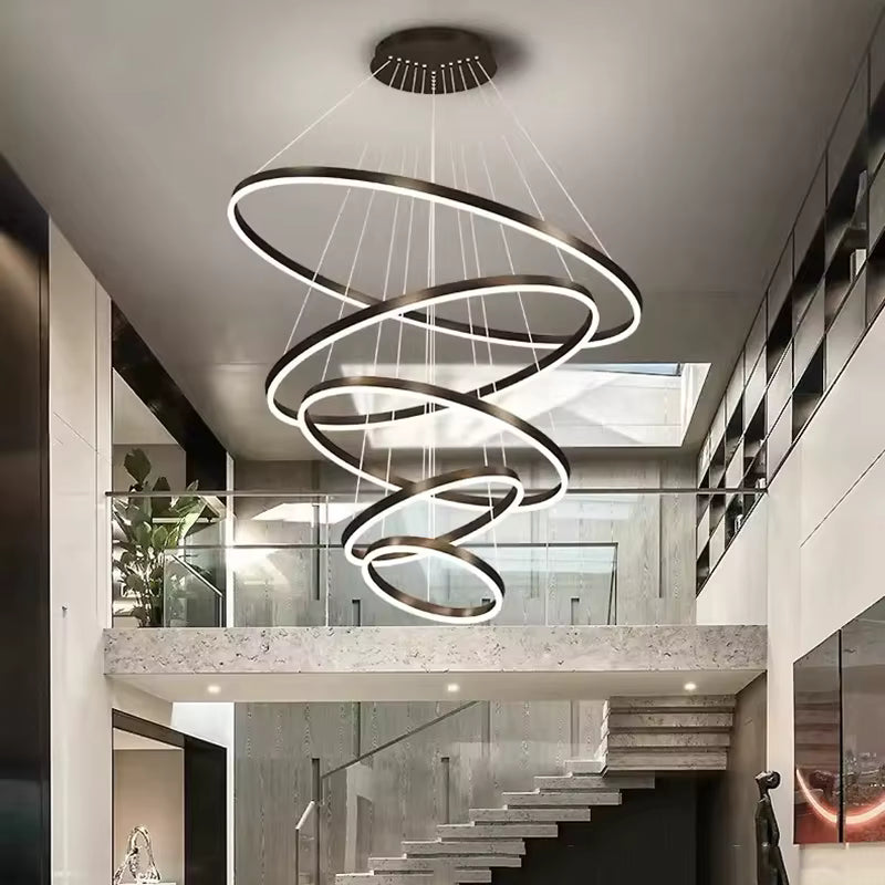 Lampadario moderno ad anelli Aysan