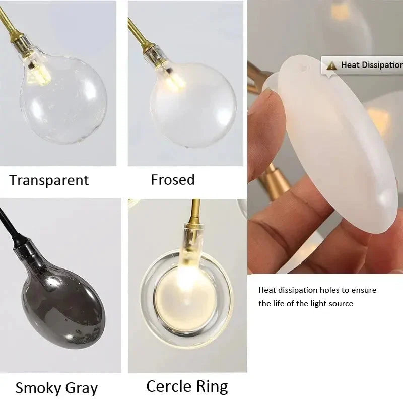 Lampadario Sputnik a rami firefly in oro e nero