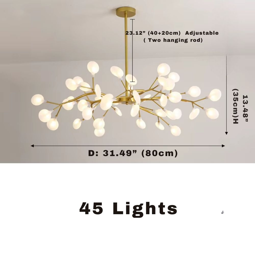 Lampadario Sputnik a rami firefly in oro e nero