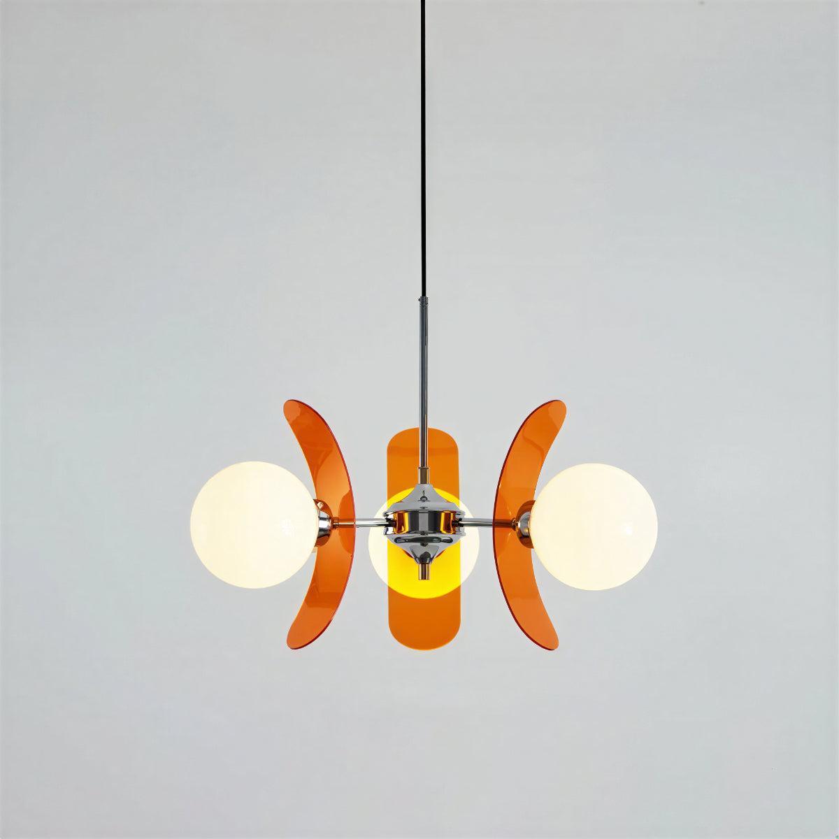 Lampadario sputnik moderno con globi in vetro