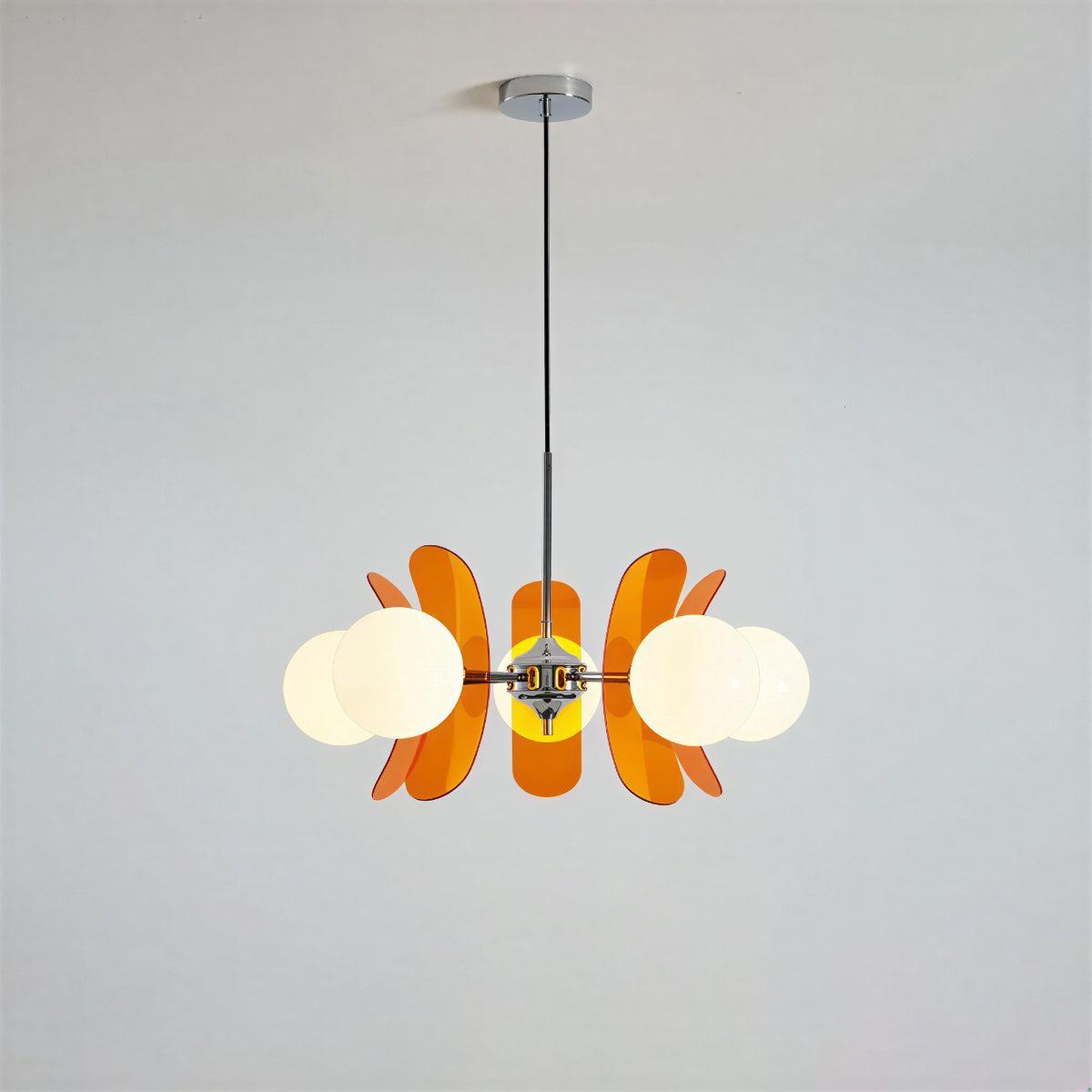Lampadario sputnik moderno con globi in vetro
