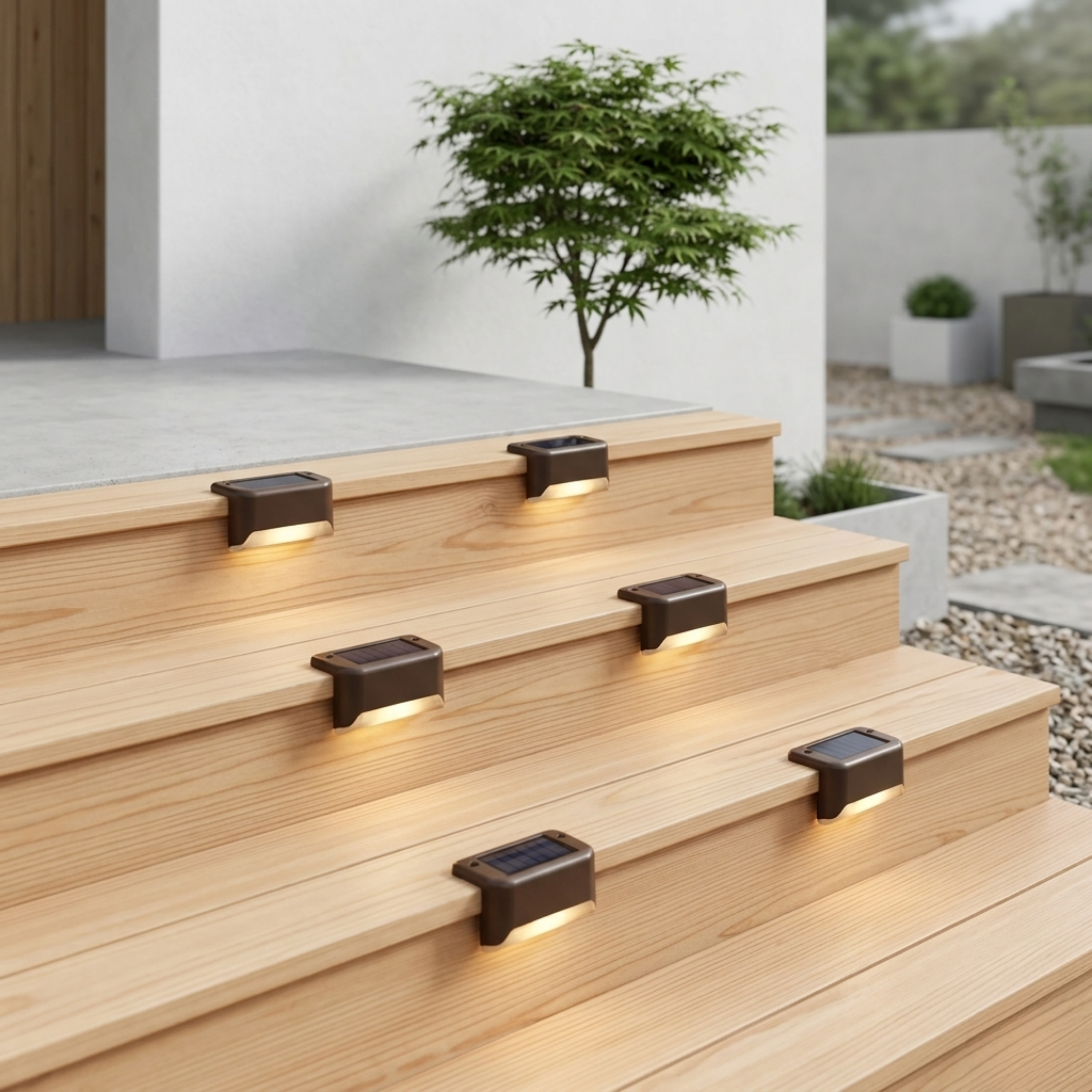 Lampade da giardino solari per scale e vialetti con sensore crepuscolare IP44