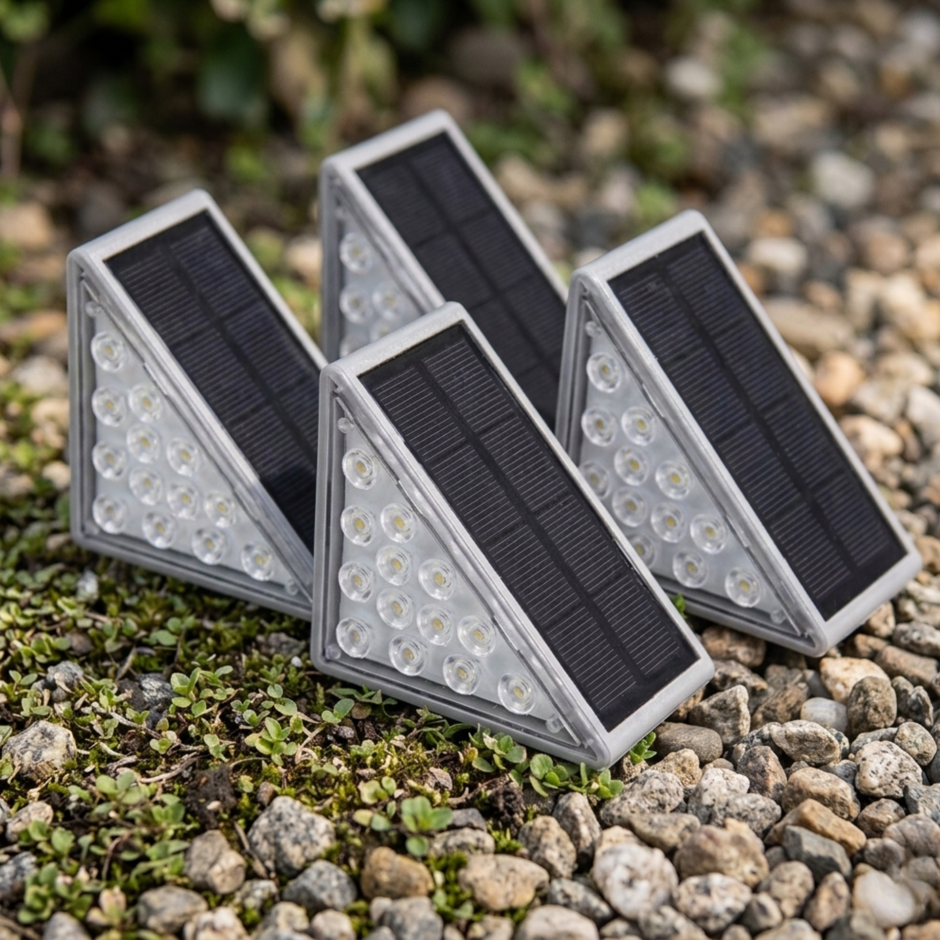 Lampade segnapasso solari a LED per scale e vialetti da giardino, bianco caldo