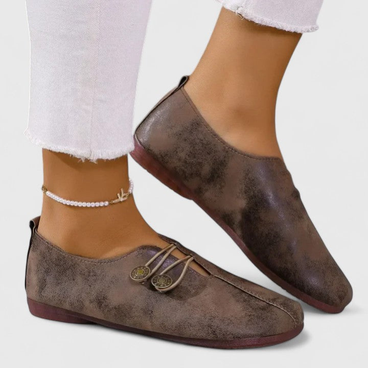 Lorella mocassini donna con bottoni ed elastici laterali, foto 3