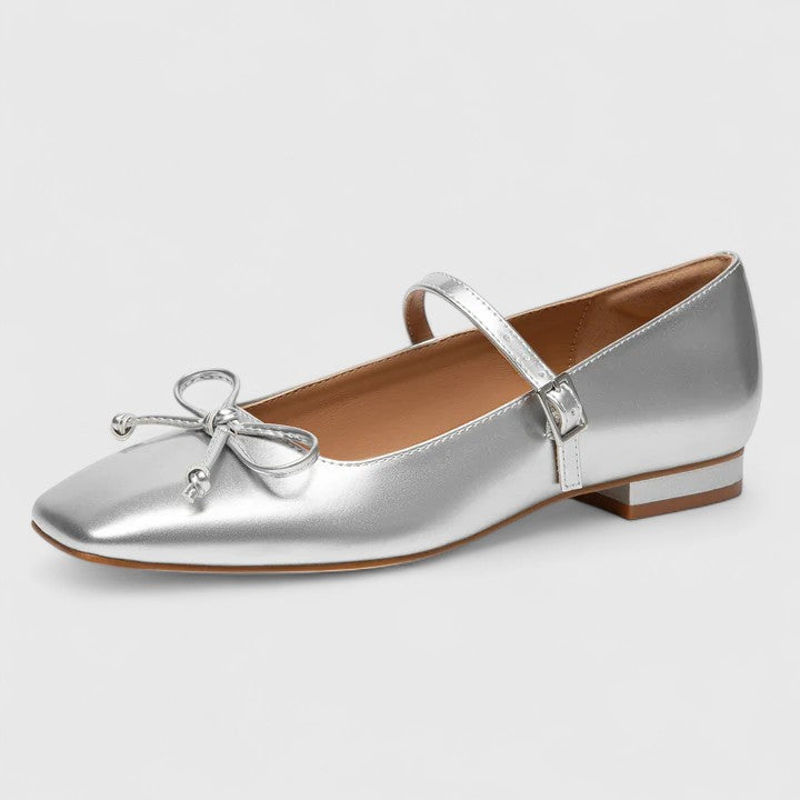 Marta scarpe mary jane donna a punta quadrata con fiocco, foto 1