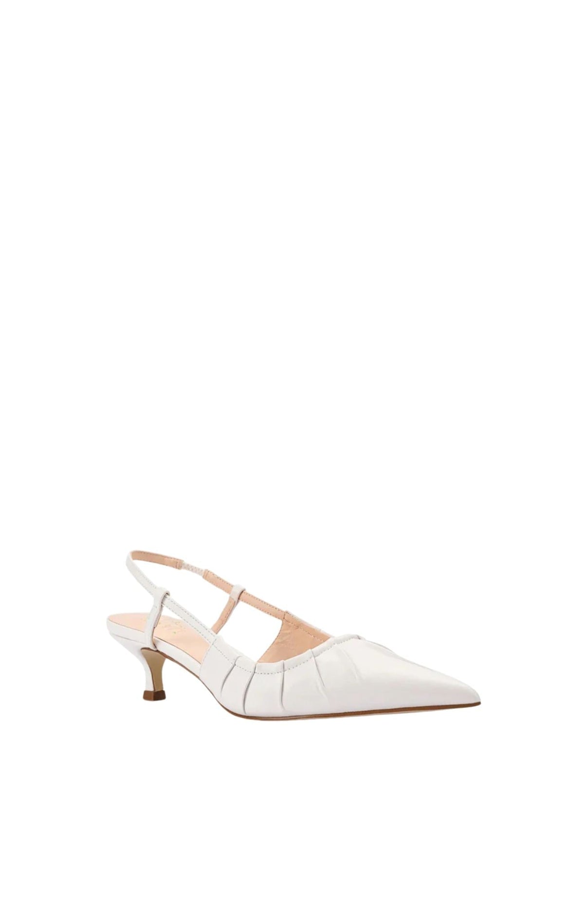 Martina slingback donna a punta con tacco basso e tomaia arricciata, foto 2