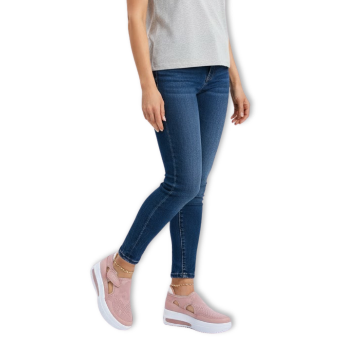Mirella sneakers donna con plateau e chiusura a strappo, foto 2