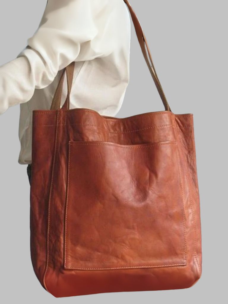 Nadia borsa shopper donna in similpelle con tasca frontale, foto 1