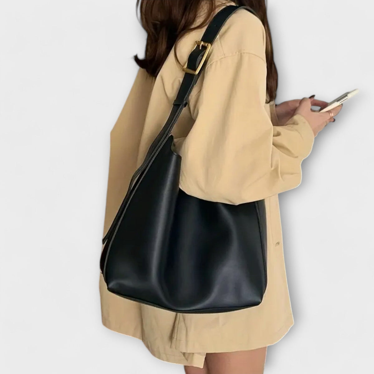 Nereide borsa a spalla donna in similpelle con spallaccio largo e fibbia, foto 6