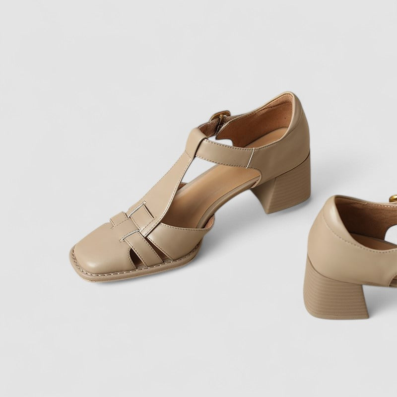 Ottavina scarpe mary jane donna con cinturino a t e tacco largo, foto 5