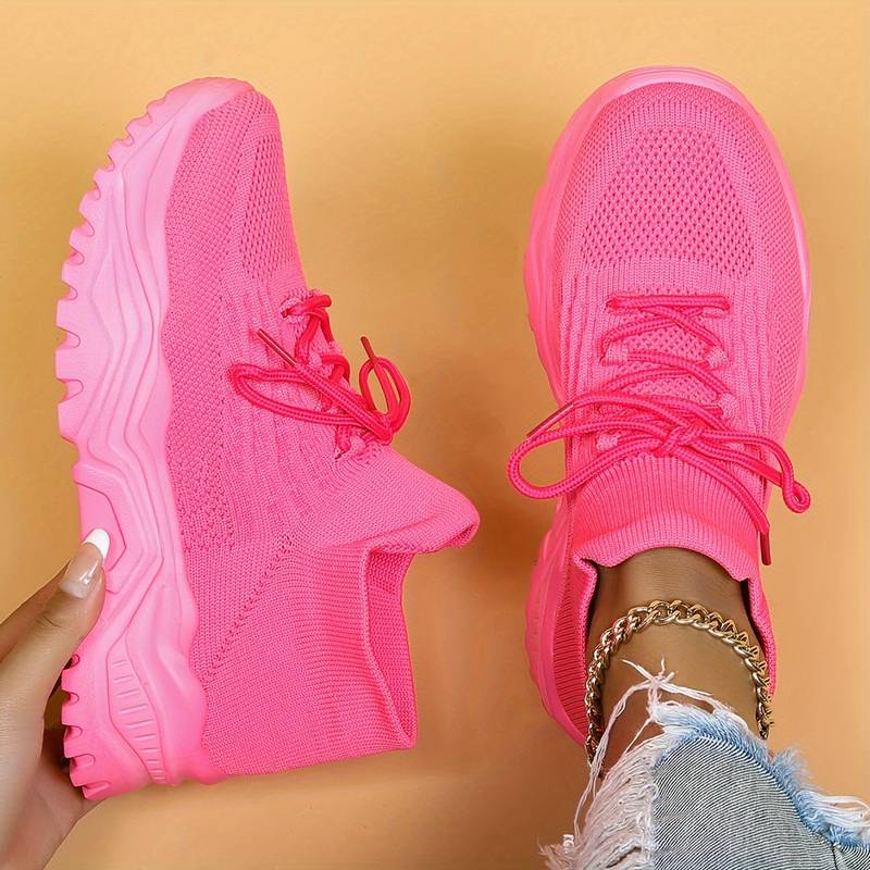 Ottilia sneakers donna a calzino con plateau e lacci, foto 2