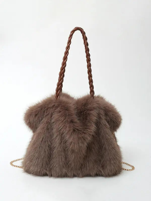 Pasqualina borsa a spalla donna con manico intrecciato e catena, foto 1