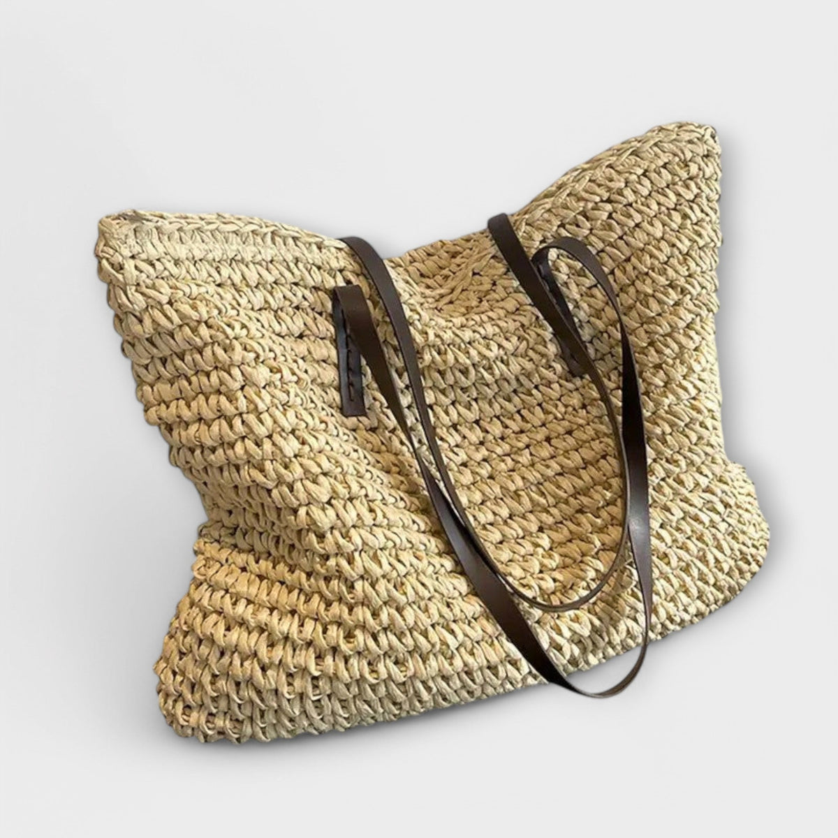 Placida borsa shopper donna in paglia con manici lunghi, foto 4