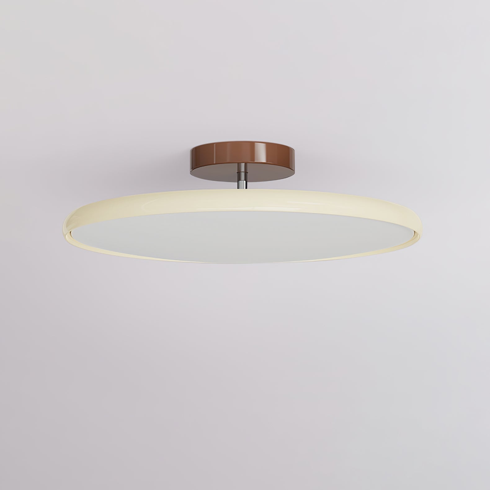 Plafoniera a soffitto LED a disco rotondo orientabile, beige e verde