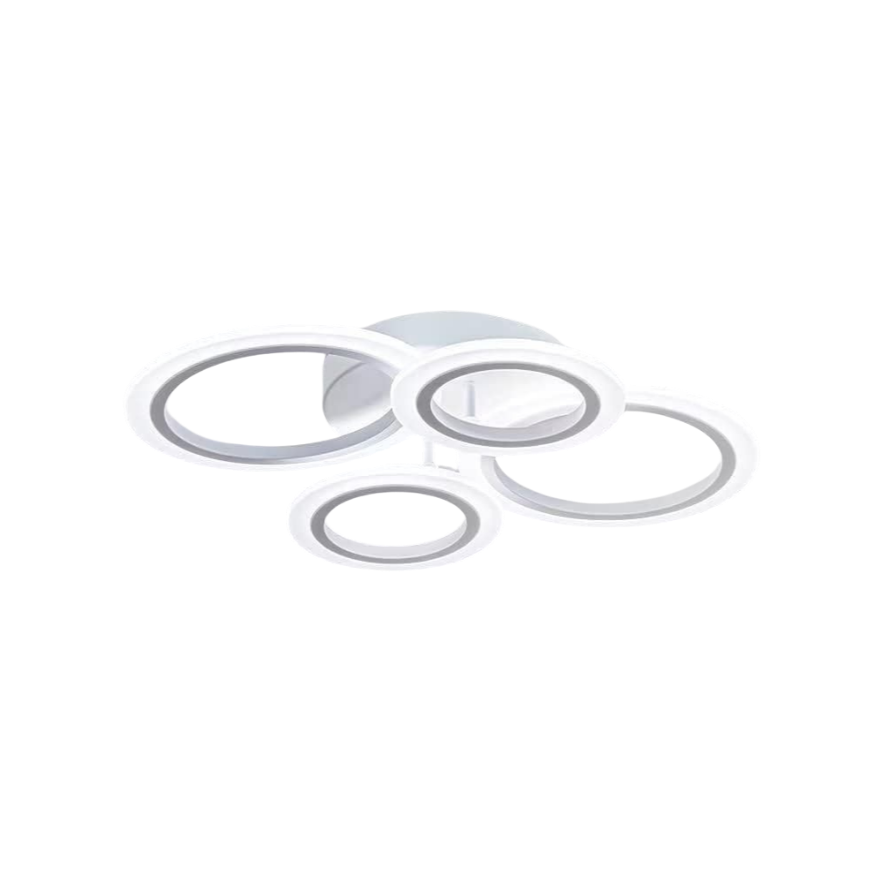 Plafoniera a soffitto LED bianca a quattro anelli dimmerabile con telecomando