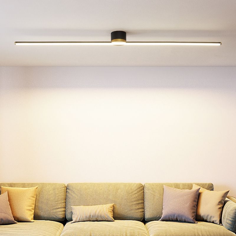 Plafoniera a soffitto LED lineare a barra sottile minimalista nera e bianca