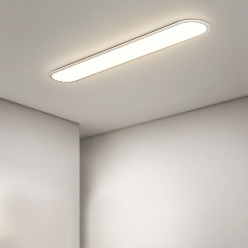 Plafoniera a soffitto LED ovale sottile minimalista nera e bianca