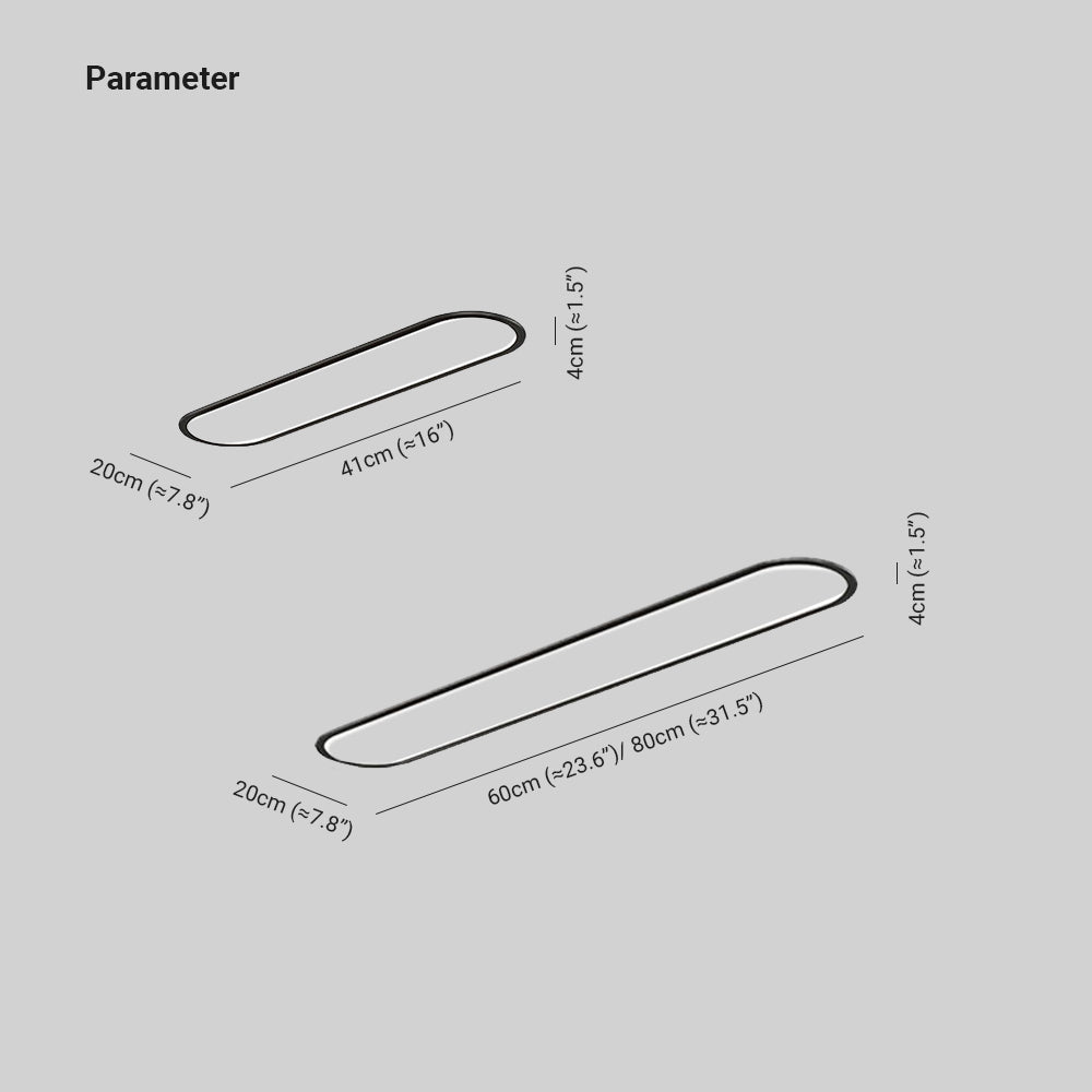 Plafoniera a soffitto LED ovale sottile minimalista nera e bianca