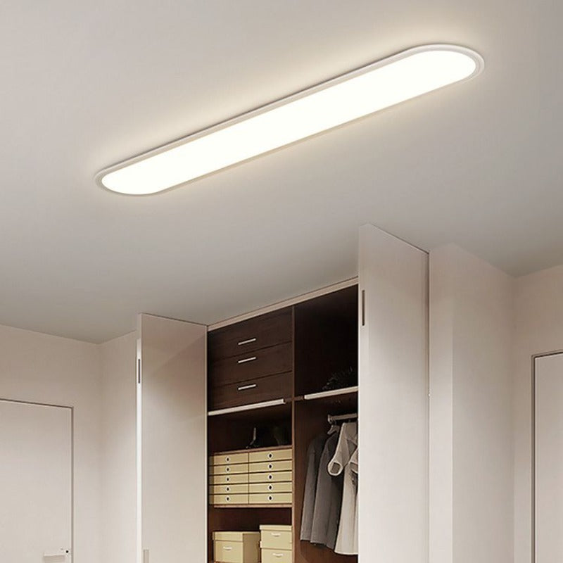Plafoniera a soffitto LED ovale sottile minimalista nera e bianca
