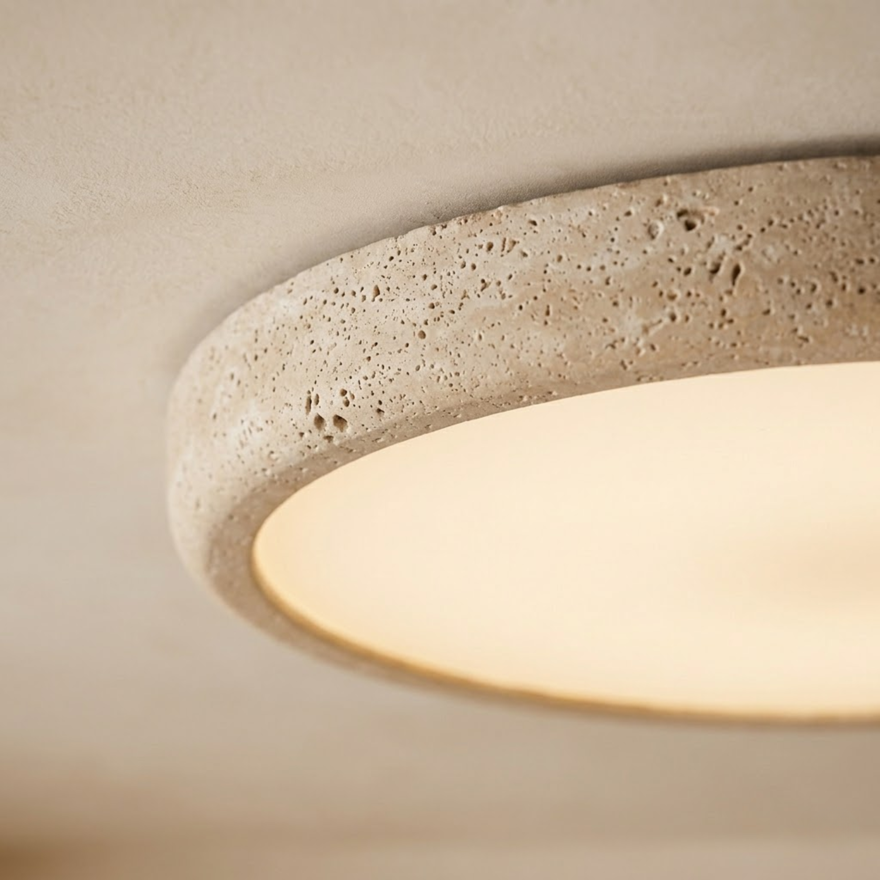 Plafoniera a soffitto rotonda effetto marmo in stile wabi sabi