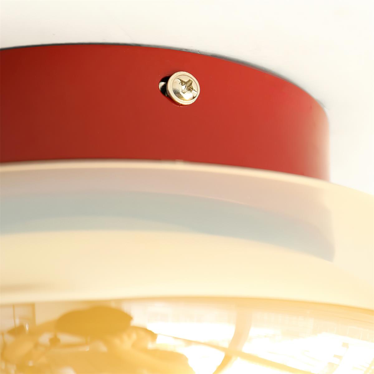 Plafoniera a soffitto rotonda in vetro ambra stile retrò