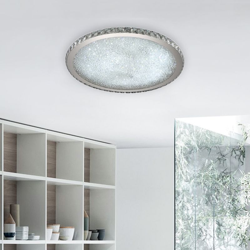 Plafoniera a soffitto tonda in cristallo sfaccettato oro LED per camera da letto e soggiorno